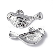 304 Stainless Steel Charms, Bird Charm, Stainless Steel Color, 8.5x15.5x2mm, Hole: 1mm(STAS-C066-01P)