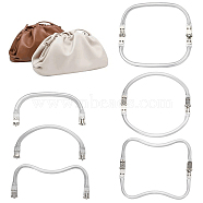 3Pcs 3 Style Aluminum Bag Handle, Bag Replacement Accessories, Silver, 9~9.5x19.5~20.4x2~2.2cm, 1pc/style(FIND-CA0007-87)