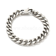 201 Stainless Steel Curb Chain Bracelet for Men Women, Stainless Steel Color, 7-7/8 inch(20.1cm)(BJEW-H550-06C-P)