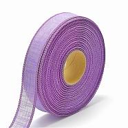 Polyester Ribbons, Imitation Cotton and Linen, Plum, 7/8 inch(23mm), about 50yards/roll(OCOR-Q032-23mm-03)