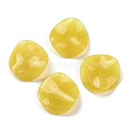 Opaque Acrylic Beads, Wave Flat Round, Light Khaki, 24x6mm, Hole: 1.8mm, about 255pcs/500g(OACR-B013-32A)