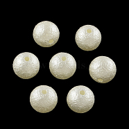 Matte Round ABS Plastic Imitation Pearl Beads, Beige, 8mm, Hole: 1mm(X-SACR-R880-8mm-Z24)