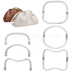 3Pcs 3 Style Aluminum Bag Handle, Bag Replacement Accessories, Silver, 9~9.5x19.5~20.4x2~2.2cm, 1pc/style(FIND-CA0007-87)