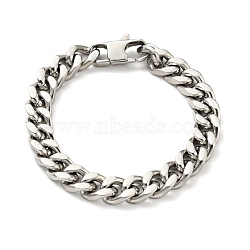 201 Stainless Steel Curb Chain Bracelet for Men Women, Stainless Steel Color, 7-7/8 inch(20.1cm)(BJEW-H550-06C-P)