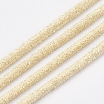 Faux Suede Cords, Faux Suede Lace, Blanched Almond, 3x3mm, about 10.93 yards(10m)/roll
