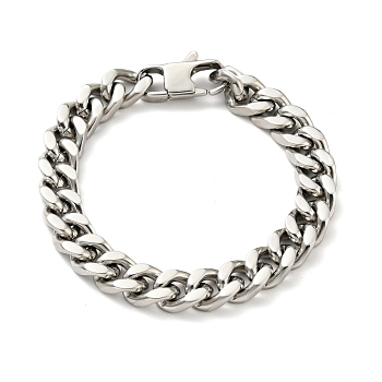 Non-Tarnish 201 Stainless Steel Curb Chain Bracelet for Men Women, Stainless Steel Color, 7-7/8 inch(20.1cm)