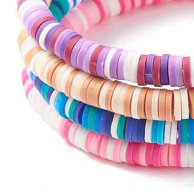 Handmade Polymer Clay Heishi Beads Stretch Bracelets Set(BJEW-JB07394)-4