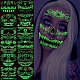 12 pcs 12 style lumineux halloween horreur tatouages temporaires amovibles papier visage autocollants(AJEW-G048-07)-1