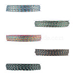 50M 5 Colors Braided Polyester Cords, with Metallic Thread, Round, Mixed Color, 1mm, about 10.94 Yards(10m)/color(OCOR-TA0003-58B)