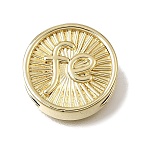 Brass Slide Charms, Flat Round with Word Fe, Cadmium Free & Lead Free, Rack Plating, Long-Lasting Plated, Real 18K Gold Plated, 15.5x5mm, Hole: 2x11.5mm(KK-CBAEEA8-08A-G)