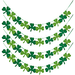 4 Bag Felt Clover Hanging Banner for Saint Patrick's Day Decoration, Green, 95x100x2mm, 40pcs(AJEW-CY0002-43)