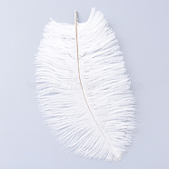 Ostrich Feather Costume Accessories, Dyed, White, 15~20cm(FIND-R036-A-16)