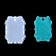Pendant Silicone Molds, Resin Casting Molds, For UV Resin, Epoxy Resin Jewelry Making, White, Inner Size: 7.3x5.3x1.2cm, Hole: 0.5cm(DIY-I011-15)