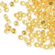 Cubic Zirconia Cabochons, Faceted Diamond, Gold, 1.2x1mm(ZIRC-K090-1.2mm-01C)