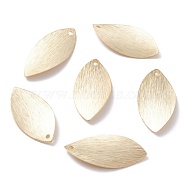 Brass Charms, Leaf, Real 24K Gold Plated, 23x11x1mm, Hole: 1.2mm(KK-Y003-46G)