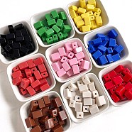 Opaque Acrylic Beads, Rectangle, Mixed Color, 13.3x9.8x8mm, Hole: 3mm(OACR-N138-11)