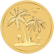 Self Adhesive Gold Foil Embossed Stickers, Medal Decoration Sticker, Coconut Tree, 5x5cm(DIY-WH0575-061)