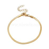 304 Stainless Steel Herringbone Chains Bracelet for Men Women, Golden, Wide: 2.5mm, 6-1/2 inch(16.5cm)(BJEW-D450-01G-03)
