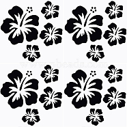PET Self Adhesive Car Stickers, Waterproof Floral Car Decorative Decals for Car Decoration, Black, 150x150x0.2mm(STIC-WH0010-05A)