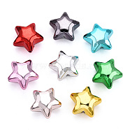 UV Plating Acrylic Beads, Star, Mixed Color, 18x19.5x12mm, Hole: 2mm(X-PACR-C005-09)