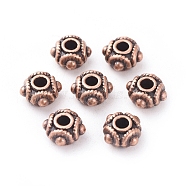 Tibetan Red Copper Metal Beads, Lead Free & Cadmium Free, Rondelle, 8x5mm, Hole: 2mm(RLF1244Y)