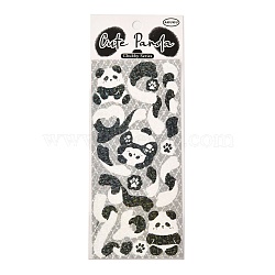 Laser Paper Stickers, for DIY Scrapbooking, Photo Album Decoration, Panda Pattern, 14.5~14.6x6.4~6.6x0.02cm(DIY-I070-A03)