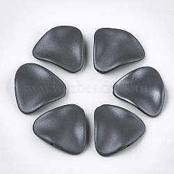 Rubberized Style Acrylic Beads, Wave, Triangle, Slate Gray, 24x26x5.5mm, Hole: 1.5mm(MACR-T026-18C)