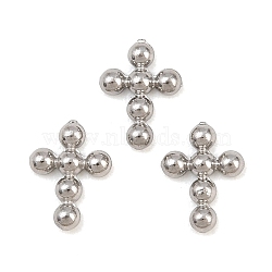 304 Stainless Steel Cabochons, Cross, Stainless Steel Color, 7.5x5.5x1mm(SA-CBAC865-12P)