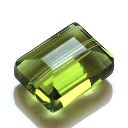 Imitation Austrian Crystal Beads, Grade AAA, K9 Glass, Faceted, Rectangle, Yellow Green, 6x8x4mm, Hole: 0.7~0.9mm(SWAR-F060-8x6mm-17)