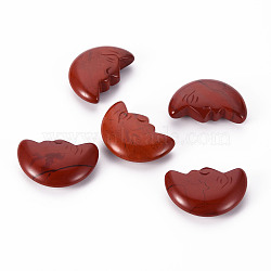 Natural Red Jasper Beads, No Hole/Undrilled, Moon, 29.5~30.5x21x9.5mm(G-T132-026)