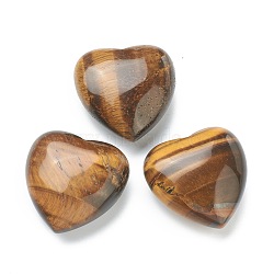 Natural Tiger Eye Heart Love Stone, Pocket Palm Stone for Reiki Balancing, 39~40x40x19~21mm(G-J391-02C)