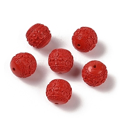 Synthetic Coral Carved Beads, Dyed, Round, FireBrick, 11.5mm, Hole: 1.5mm(CORA-C001-08B)