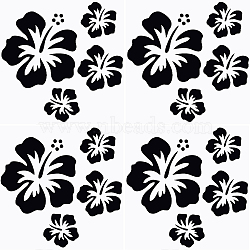 PET Self Adhesive Car Stickers, Waterproof Floral Car Decorative Decals for Car Decoration, Black, 150x150x0.2mm(STIC-WH0010-05A)