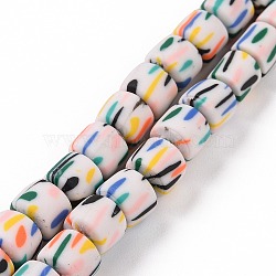 Handmade Polyester Clay Beads Strand, Column, Linen, 6~7x6~6.5mm, Hole: 1.6~2mm, about 61~62pcs/strand, 15.75 inch(40cm)(X-CLAY-P001-01A)