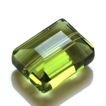 Imitation Austrian Crystal Beads, Grade AAA, Faceted, Rectangle, Yellow Green, 6x8x4mm, Hole: 0.7~0.9mm