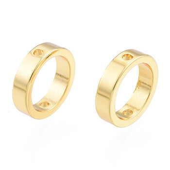Brass Bead Frames, Circle Frames, Ring, Nickel Free, Real 18K Gold Plated, 10x2.5mm, Hole: 1.2mm
