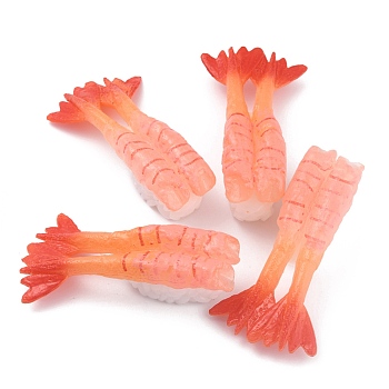 Artificial Plastic Sushi Sashimi Model, Imitation Food, for Display Decorations, Shrimp Sushi, Tomato, 74.5x22x24mm