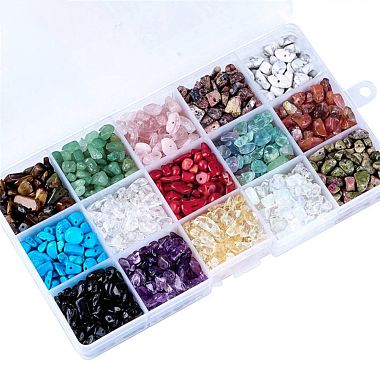 Perles de pierres précieuses naturelles et synthétiques mixtes(G-X0003-B)-3