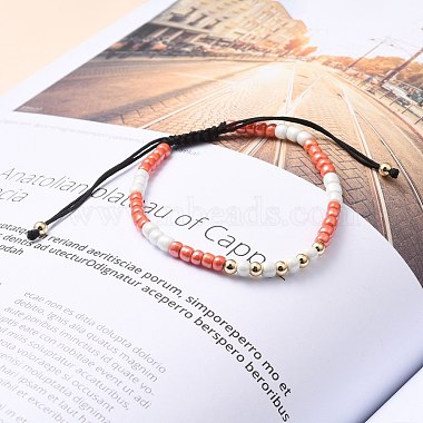 Bracelets réglables de perles tressées avec cordon en nylon(BJEW-JB05480-04)-5