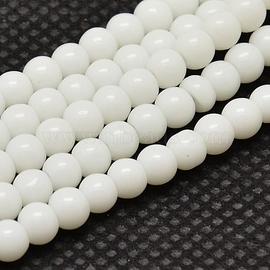 White Round Glass Beads