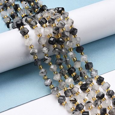 Chapelets de perles en quartz naturel tourmaliné(G-P463-26)-2