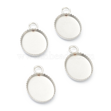 Stainless Steel Color Oval 304 Stainless Steel Charms