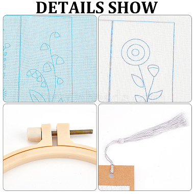 DIY Flower Pattern Paper Bookmark Embroidery Making Kits(DIY-WH0304-311)-4