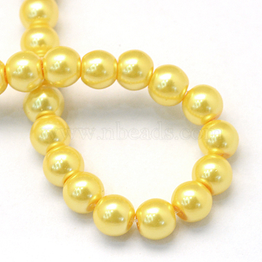 Baking Painted Pearlized Glass Pearl Round Bead Strands(X-HY-Q003-4mm-67)-4