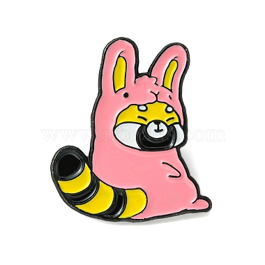 Hot Pink Raccoon Alloy Brooch