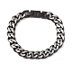 Ion Plating(IP) 304 Stainless Steel Curb Chains Bracelet for Men Women(BJEW-B063-01B)-1