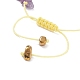Bracelet de perles tressées avec des éclats de pierres précieuses mélangées naturelles et synthétiques(BJEW-JB08079)-6