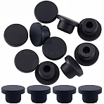 10Pcs Silicone Hole Plugs, Snap in Hole Plugs, Post Pipe Insert End Caps, for Furniture Fencing, Round, Black, 27x14mm, Pin: 19mm(AJEW-GF0011-66D)