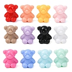 Acrylic Beads, Opaque, Bear, T-Drilled, Mixed Color, Mixed Color, 18.5x15.5x10.5mm, Hole: 3mm, about 320pcs/500g(OACR-Z038-01)