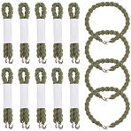 16Pcs Twist Polyester Braces with Iron Hook, Tactical Equipment, Dark Olive Green, 180x4.5mm(AJEW-SP0001-63A)